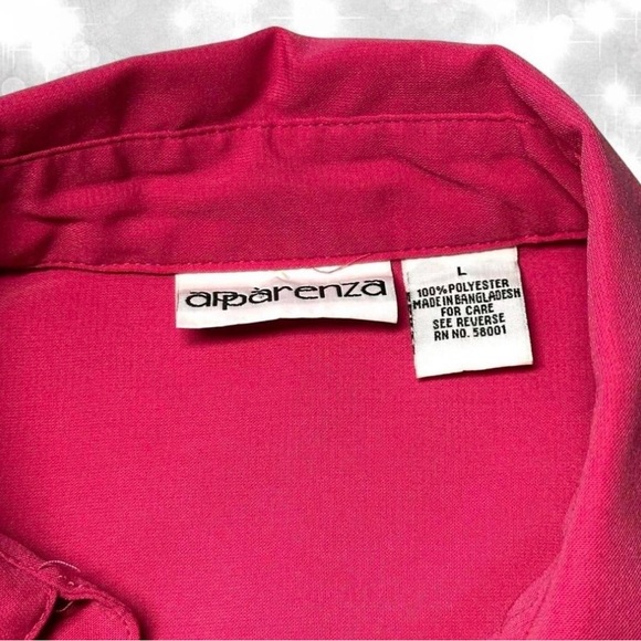 Apparenza Barbiecore Hot Pink Long Sleeve Button Up Top - Picture 7 of 7